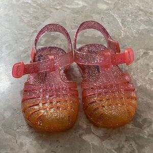 Cat & Jack Glittery Pink and Orange Kids Sandals